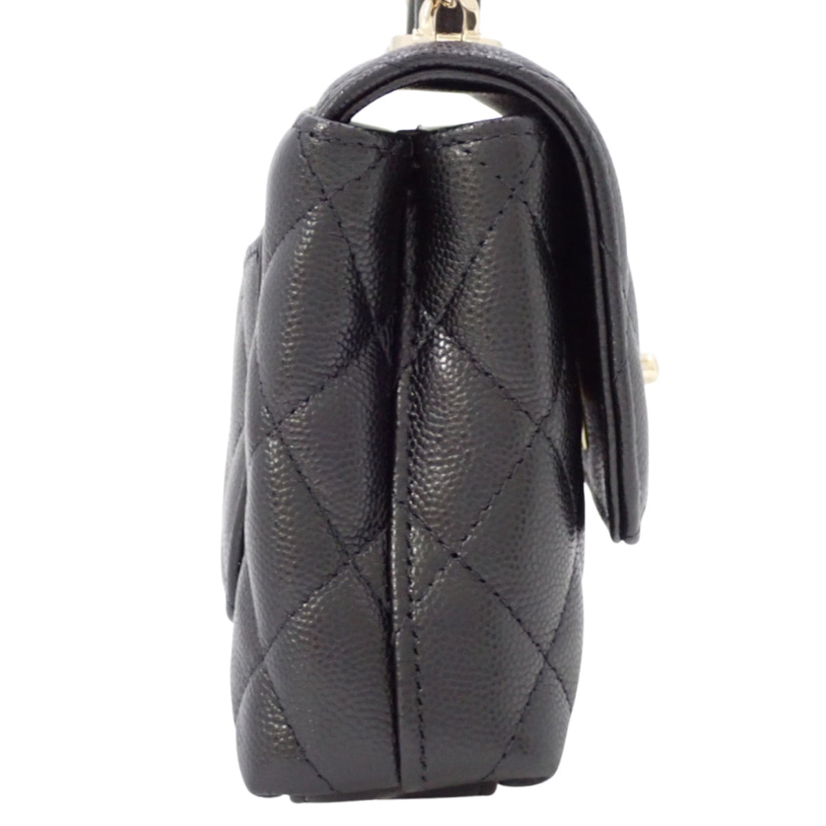Matelasse Coco Handle XXS Top Handle Bag, Caviar Skin, Black, AS2215