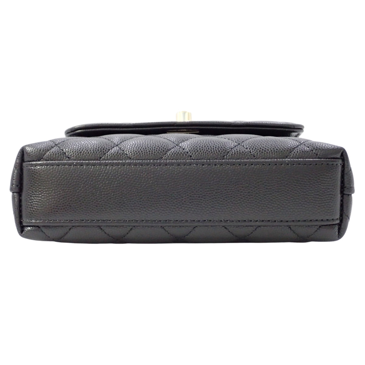 Matelasse Coco Handle XXS Top Handle Bag, Caviar Skin, Black, AS2215