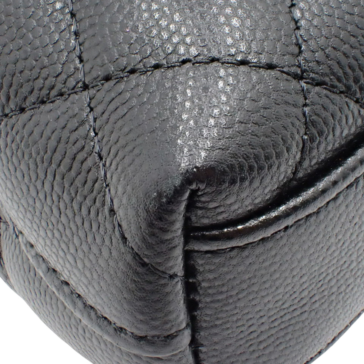 Matelasse Coco Handle XXS Top Handle Bag, Caviar Skin, Black, AS2215