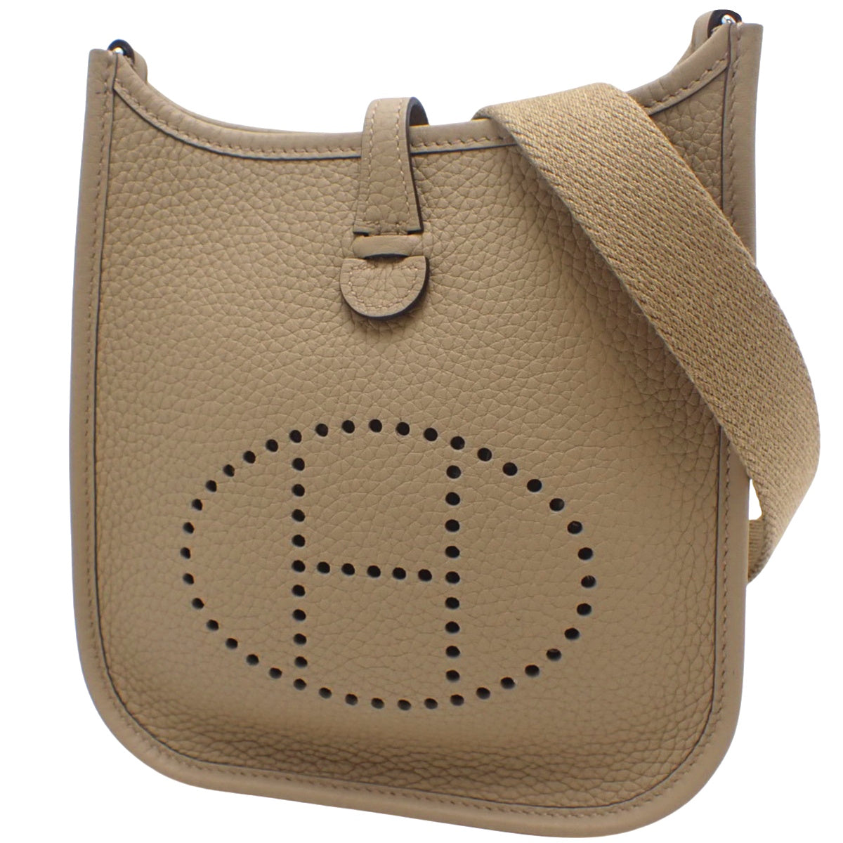 Evelyn Amazon TPM,Taurillon Clemence 皮革,米色 Marfa 皮革,银色五金,W 印记