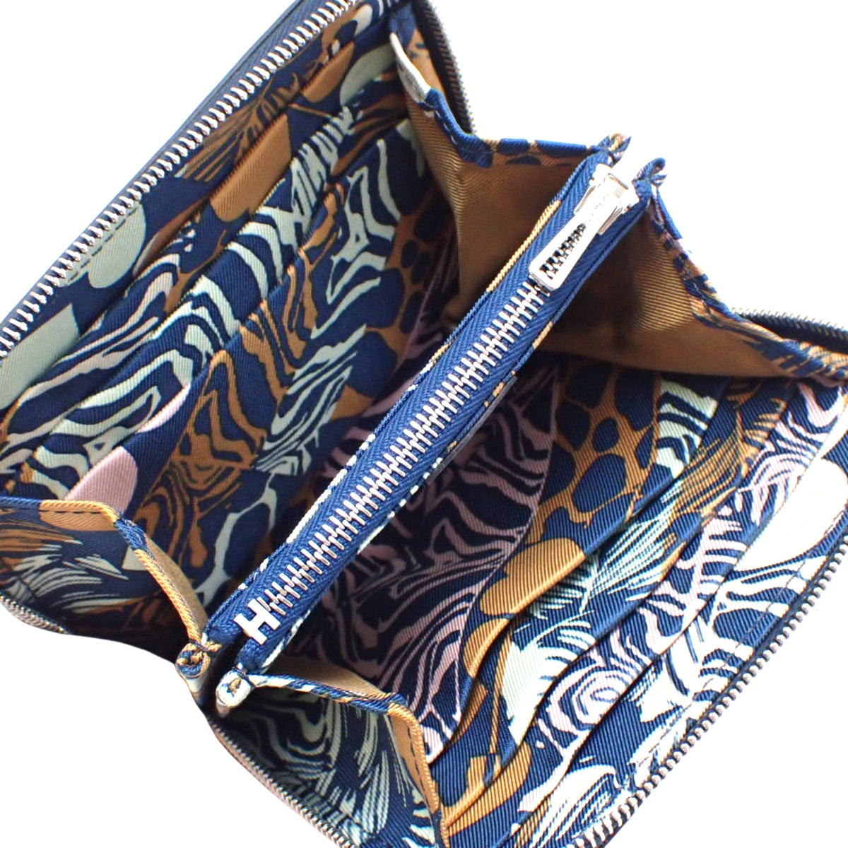 Azap Compact Silk In Epson Blue Plus, silver hardware, B stamp.