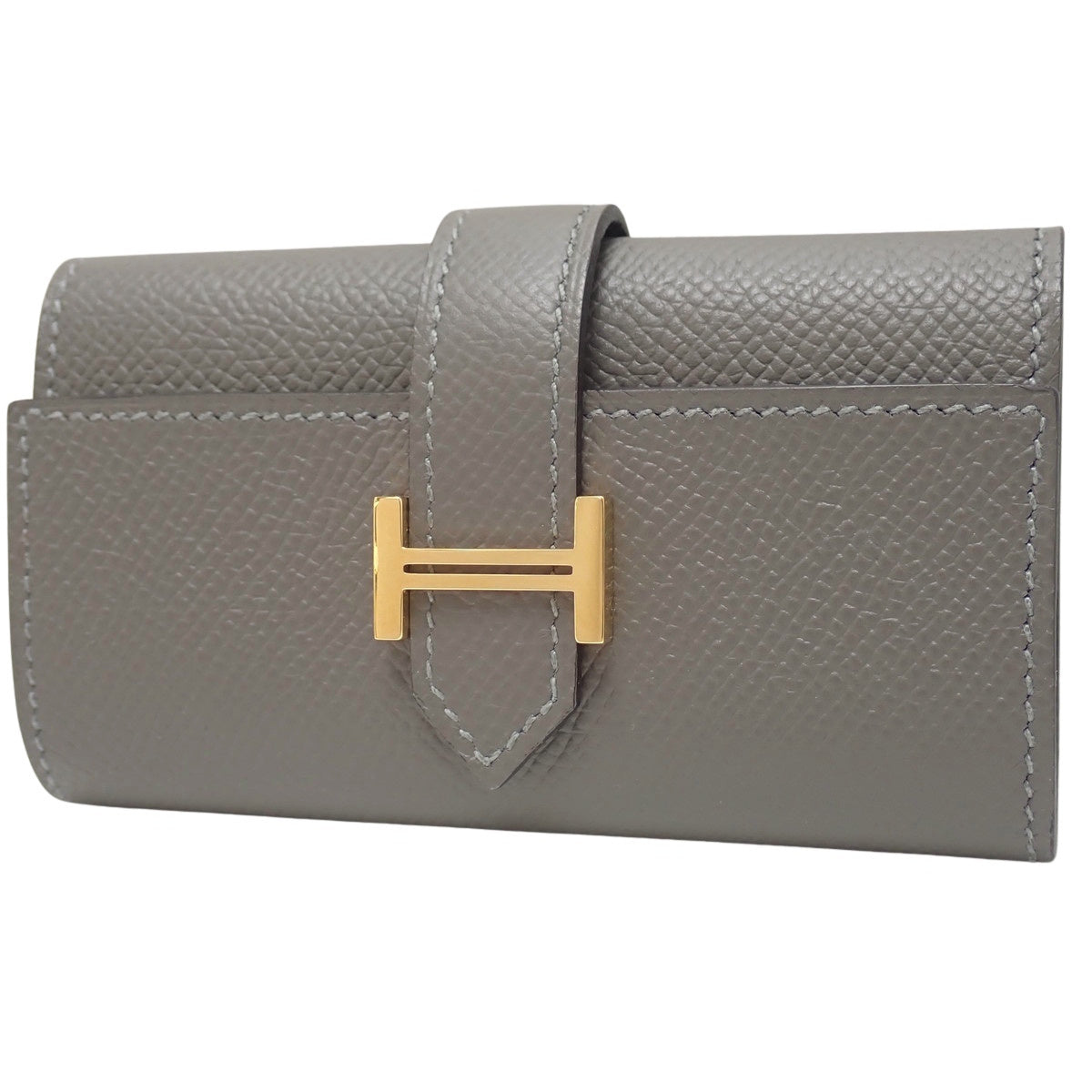 Be'an key case, Epsom leather, Grimeyer color, gold hardware, U stamp.
