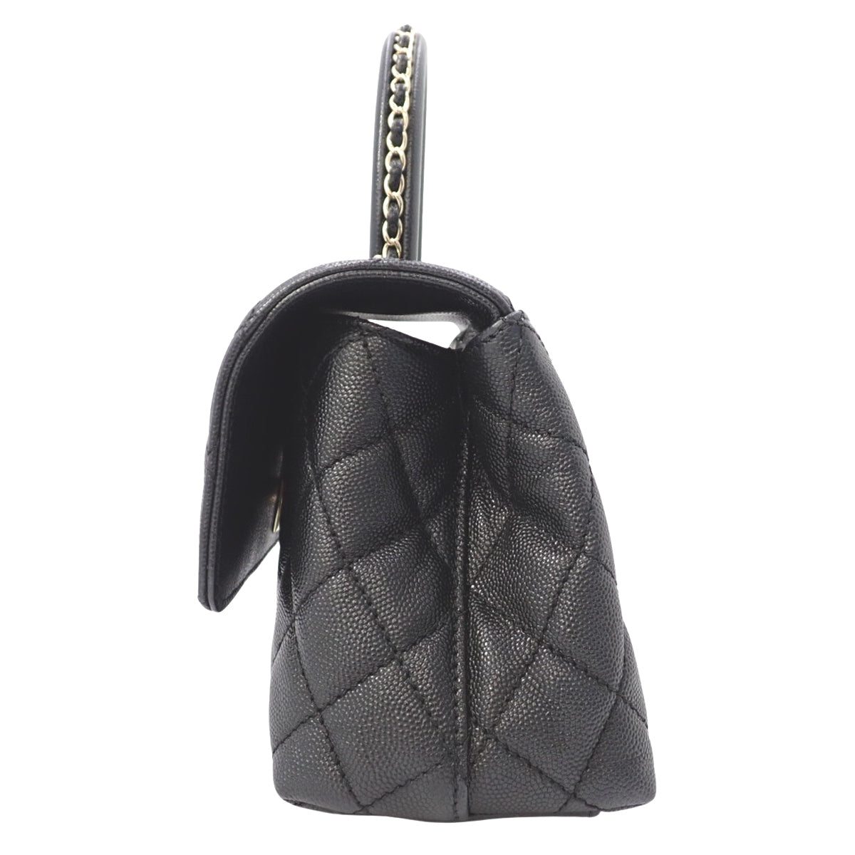 Matelasse Coco Handle Flap Bag, Caviar Skin, Black, A92990