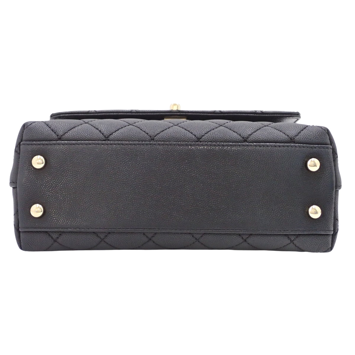 Matelasse Coco Handle Flap Bag, Caviar Skin, Black, A92990