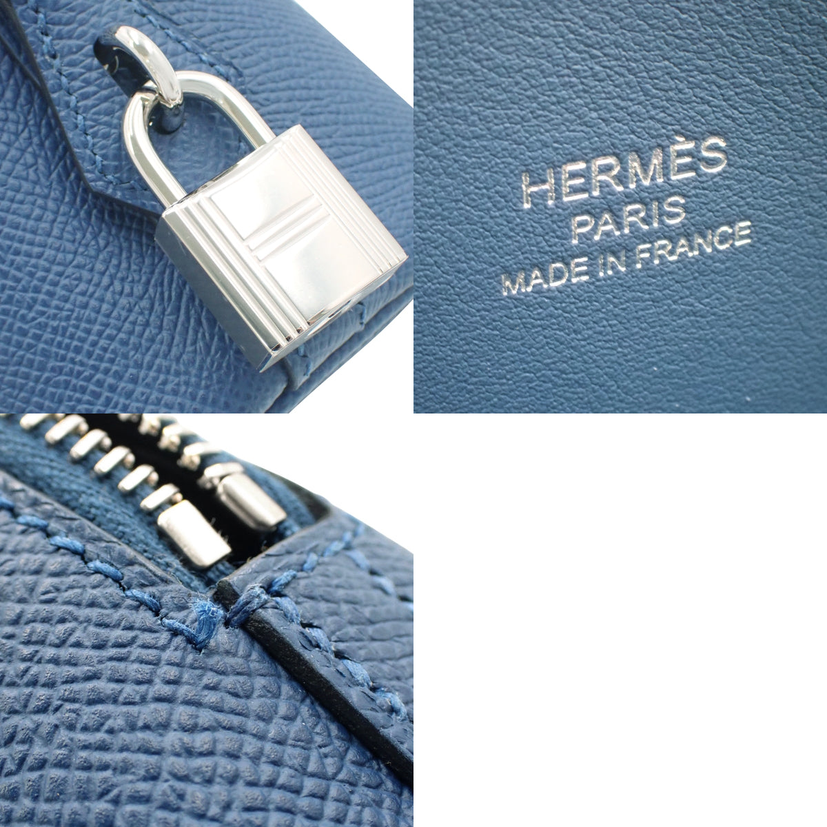 Bollide 1923 25, K-marked, Epsom calfskin, palladium hardware, Bleu Tie.