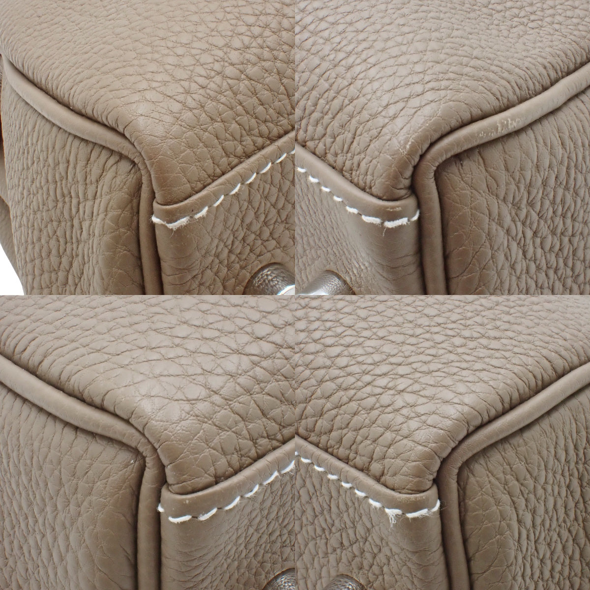 Maxi Kelly 42, Togo leather, palladium hardware, taupe/greyish-taupe, silver hardware, W stamp.