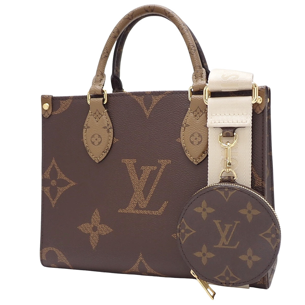 Monogram Giant Reverse On-the-Go PM 棕色驼色 M46373