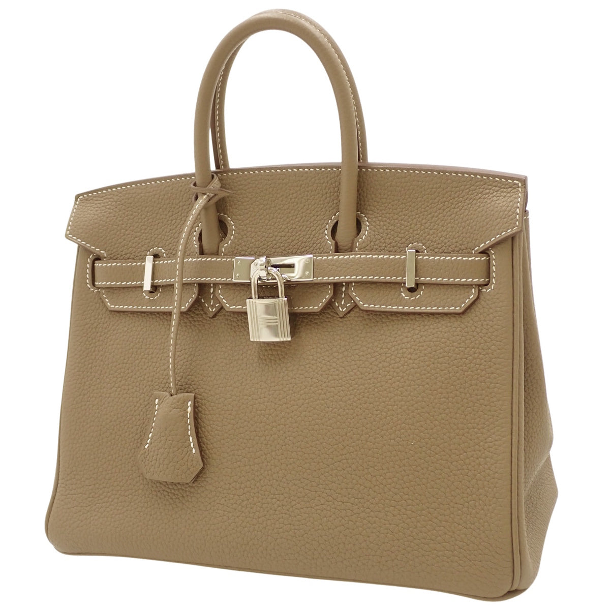 Birkin 25 Togo,钯金配件,灰褐色,银色配件,A 印记