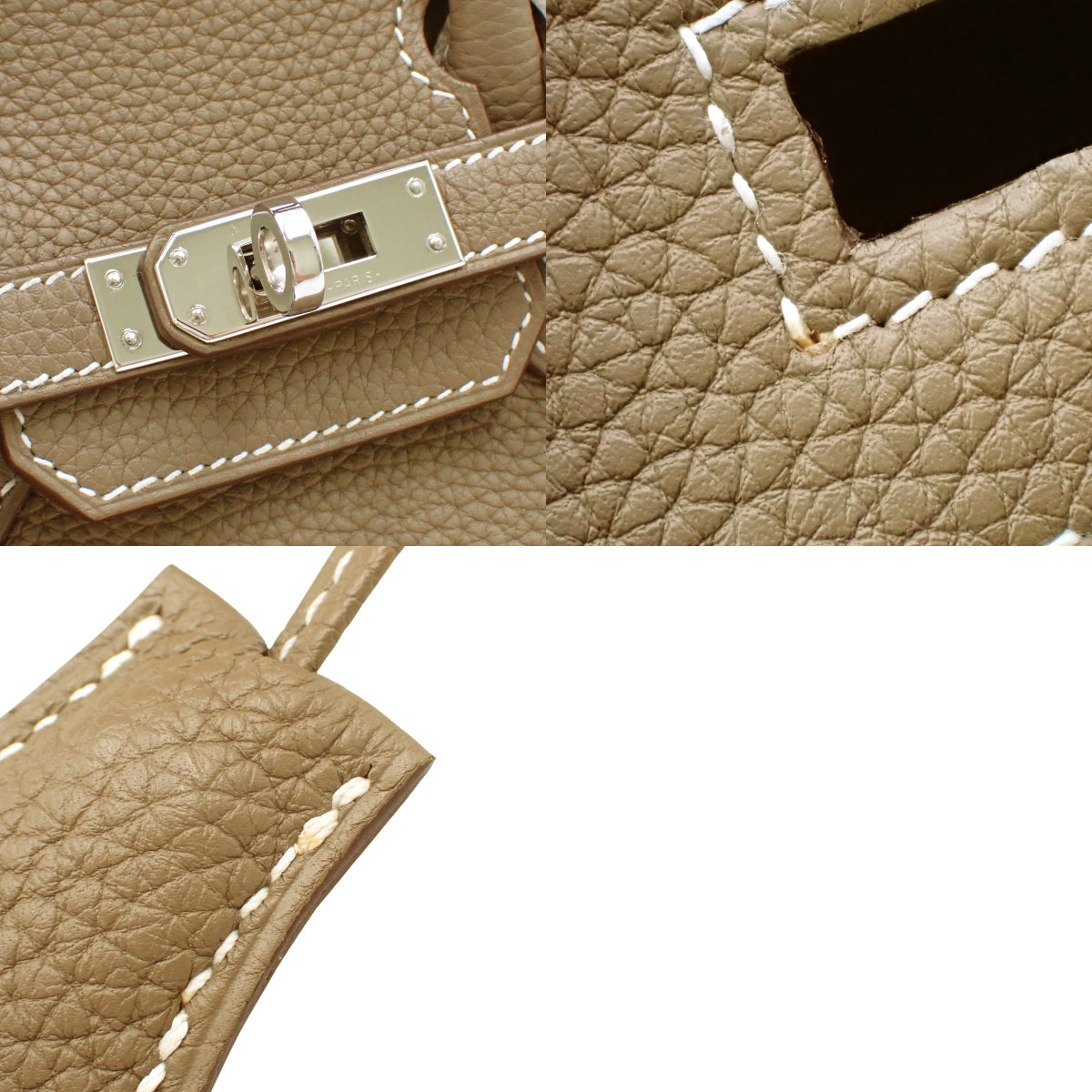 Birkin 25 Togo,钯金配件,灰褐色,银色配件,A 印记