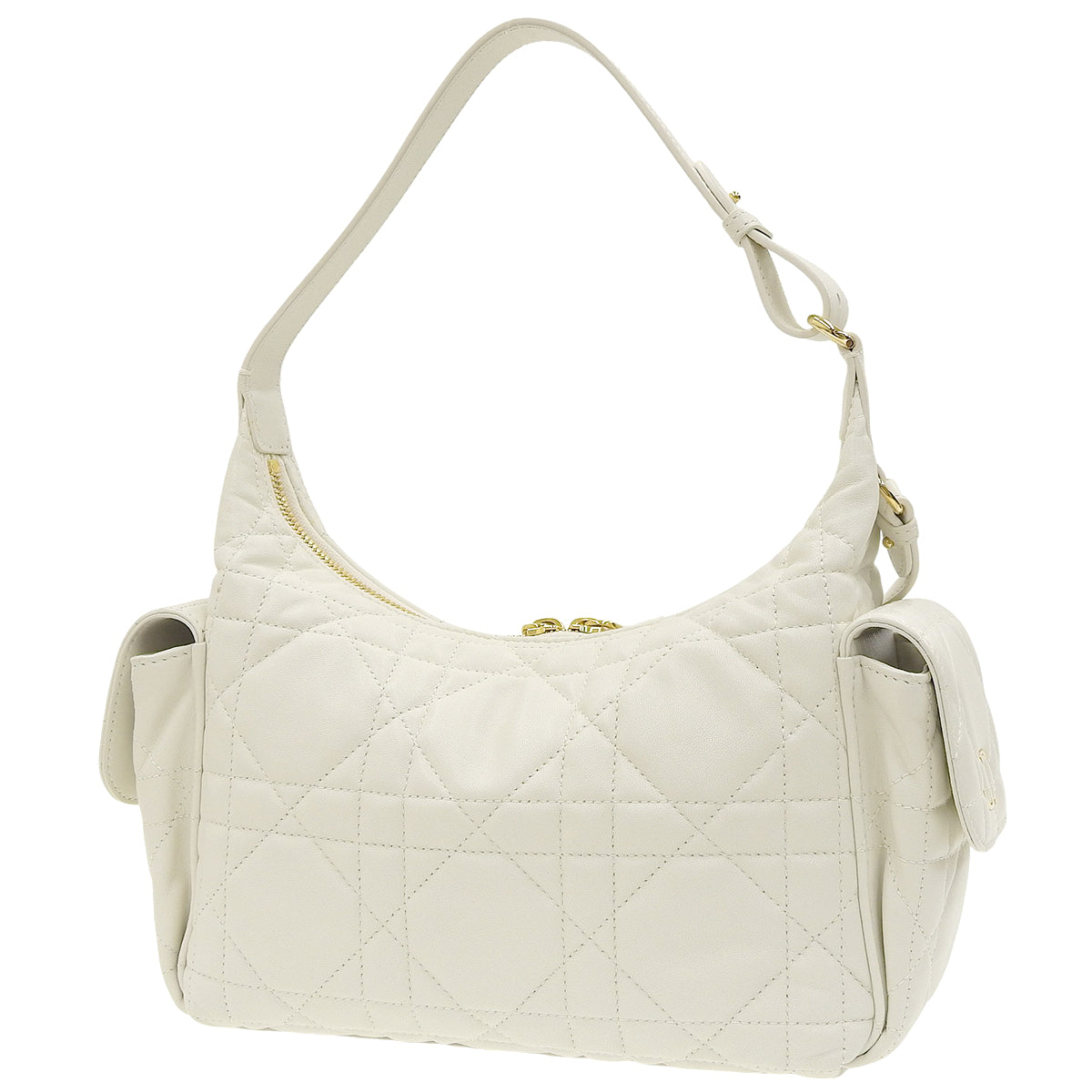 Cannage D-Dream Medium Lambskin Bag in Latte White, M6323UUVB_M030, 2-Way