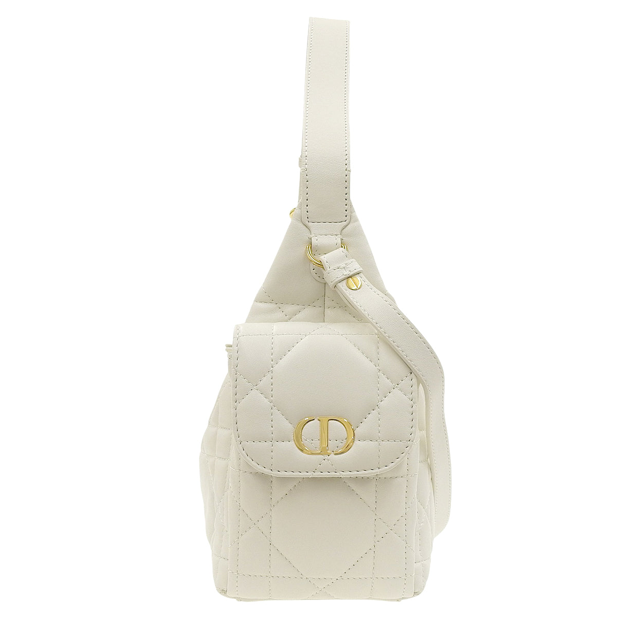 Cannage D-Dream Medium Lambskin Bag in Latte White, M6323UUVB_M030, 2-Way