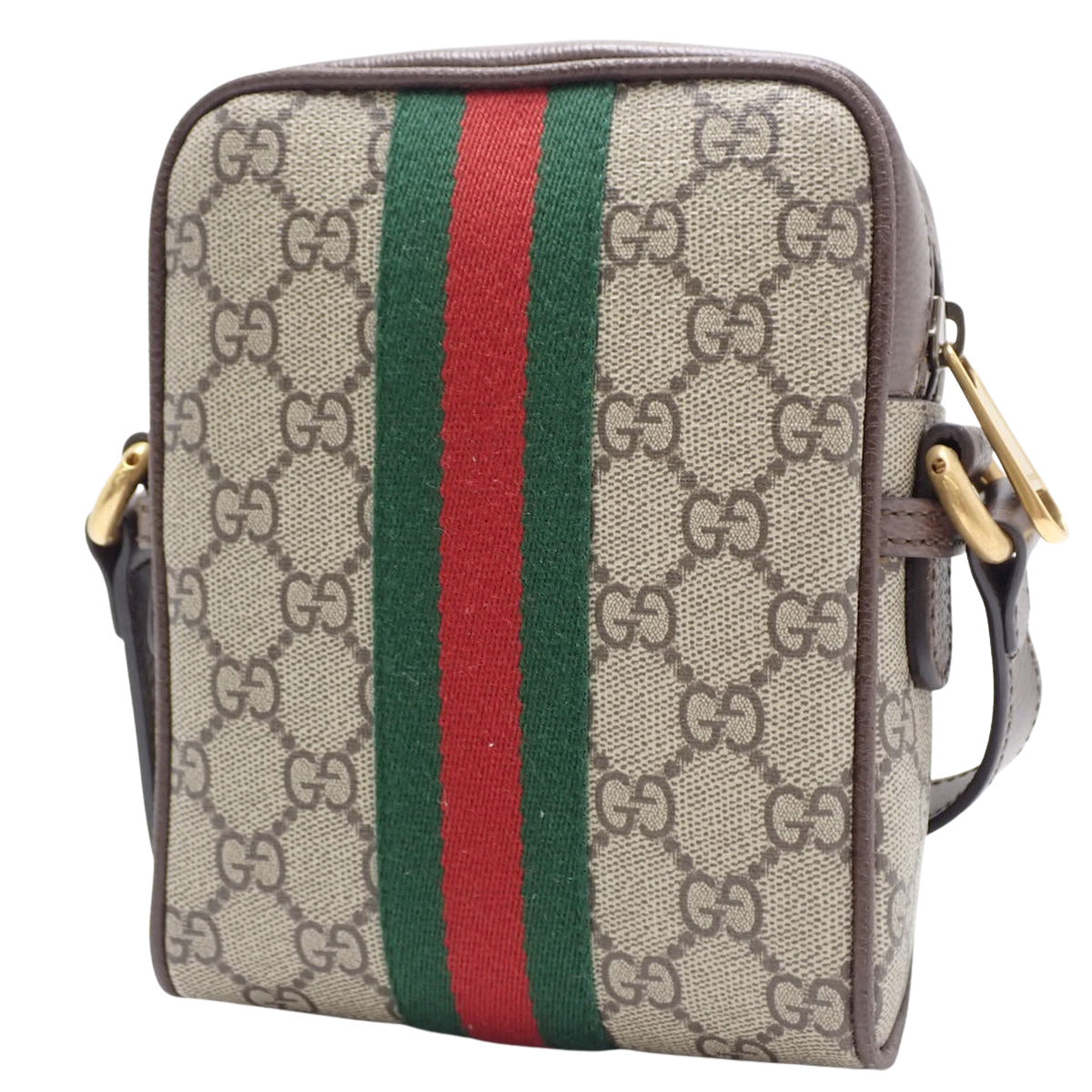 Ophidia迷你斜挎包,GG Supreme帆布材质,米色/乌木色