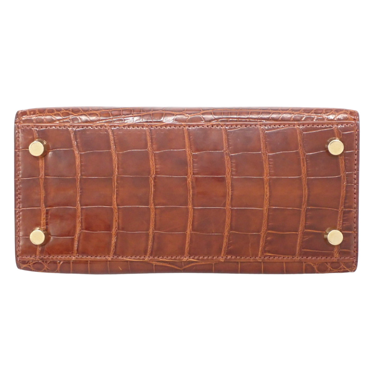 迷你凯莉包,鳄鱼皮/短吻鳄皮,金色五金配件,D字印记