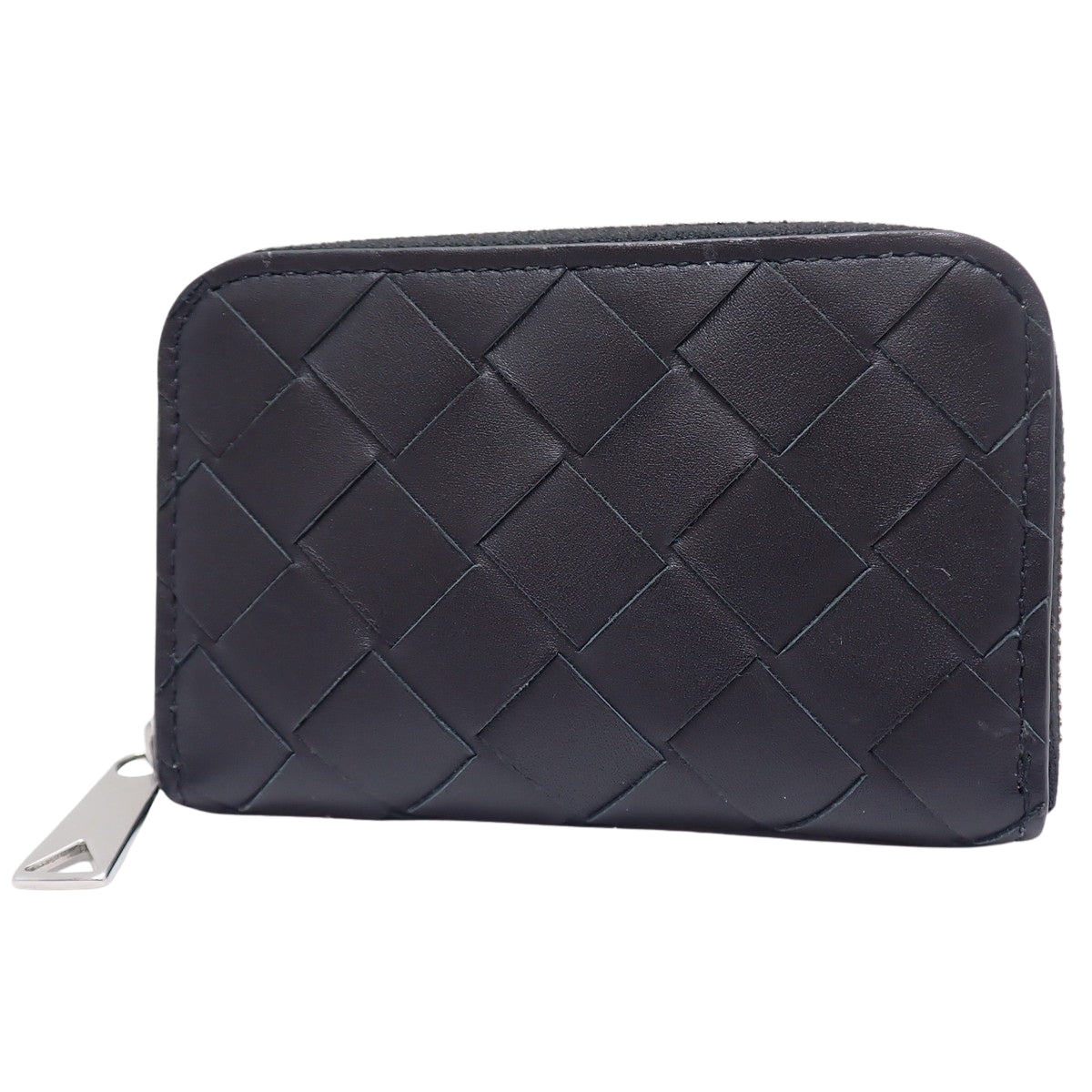 Intrecciato zip-around coin purse, calfskin, black, 620348VCPQ48803
