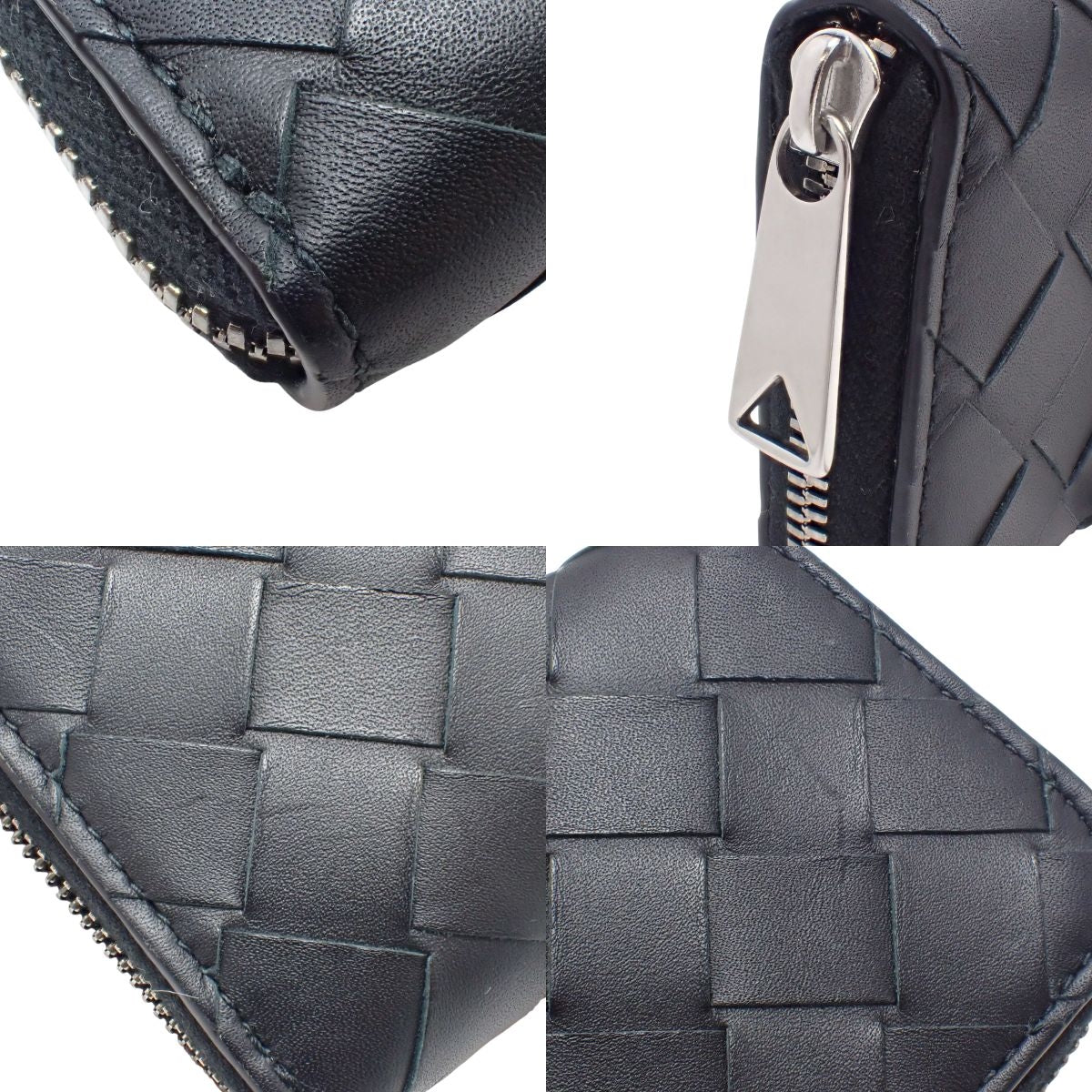 黑色小牛皮编织拉链零钱包 620348VCPQ48803