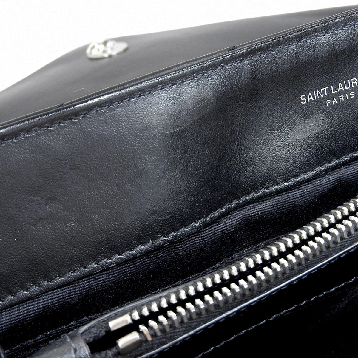 Lulu 链条单肩包,黑色皮革,487216,双向手提