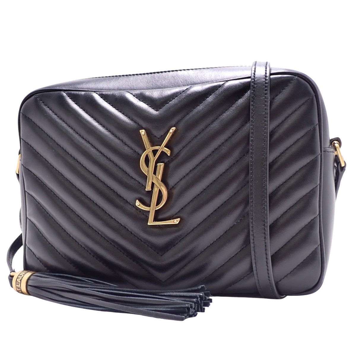 Lou Camera Bag, Leather, Black, 612544