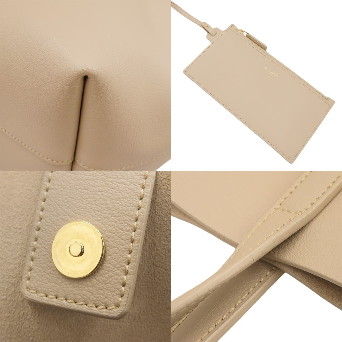 ショッピングバッグ サンローラン レザー ダーク ベージュ 600281CSV0J2721