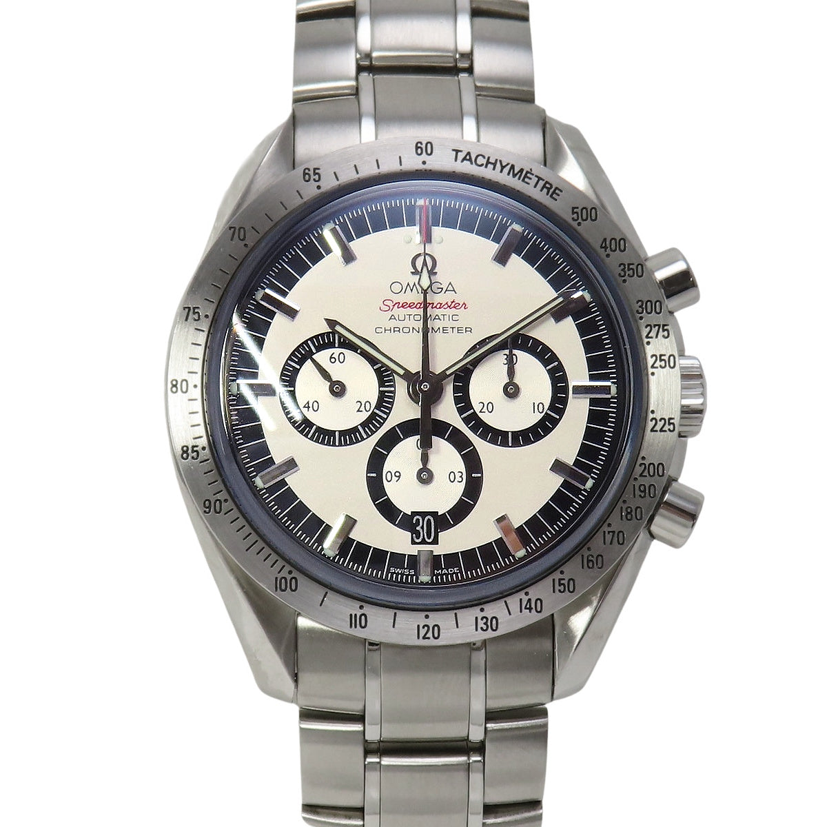 スピードマスター レジェンド ミハエル・シューマッハ 3506.31.00 SS ホワイト 自動巻き メンズ