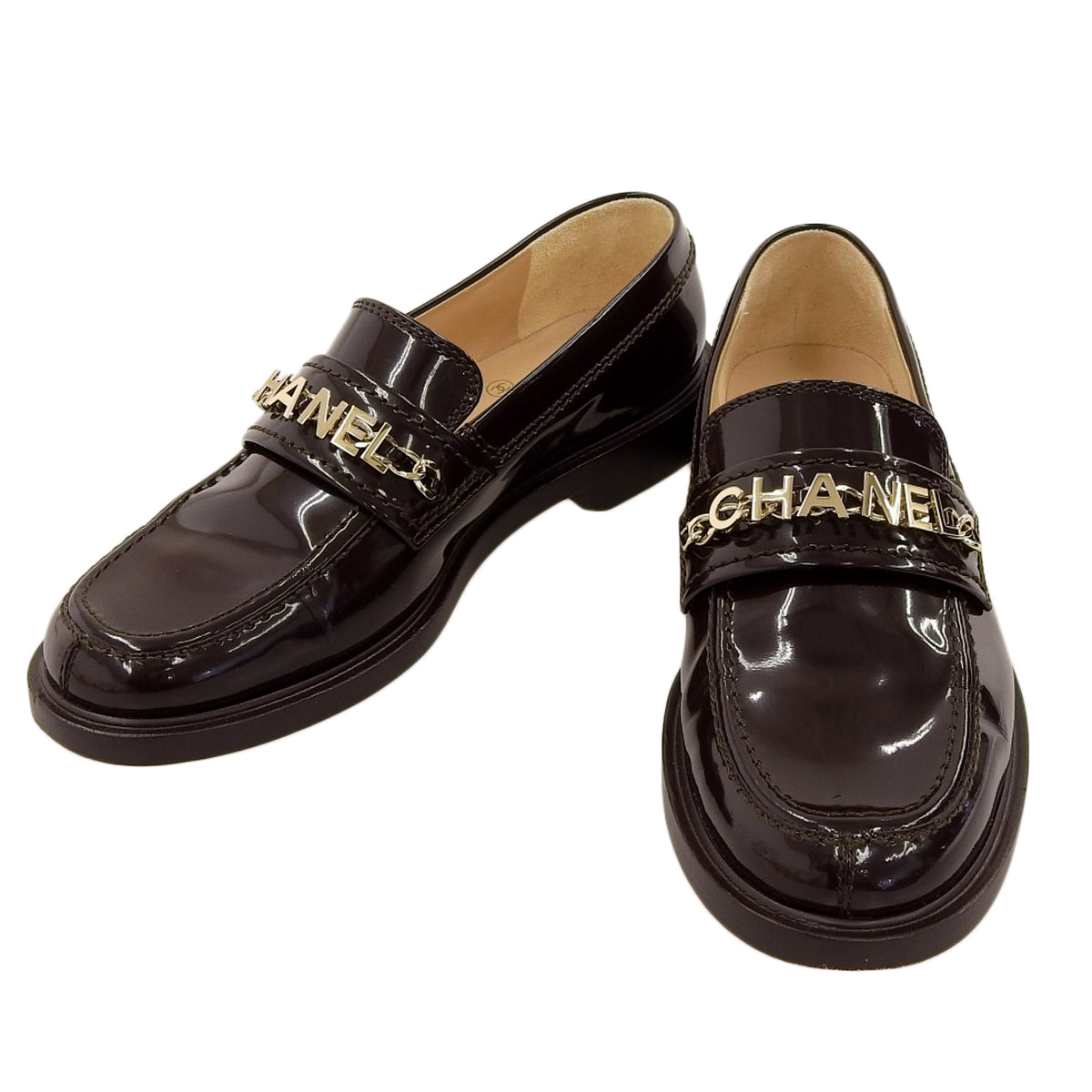 ロゴ ローファー 37 1/2 靴 シューズ