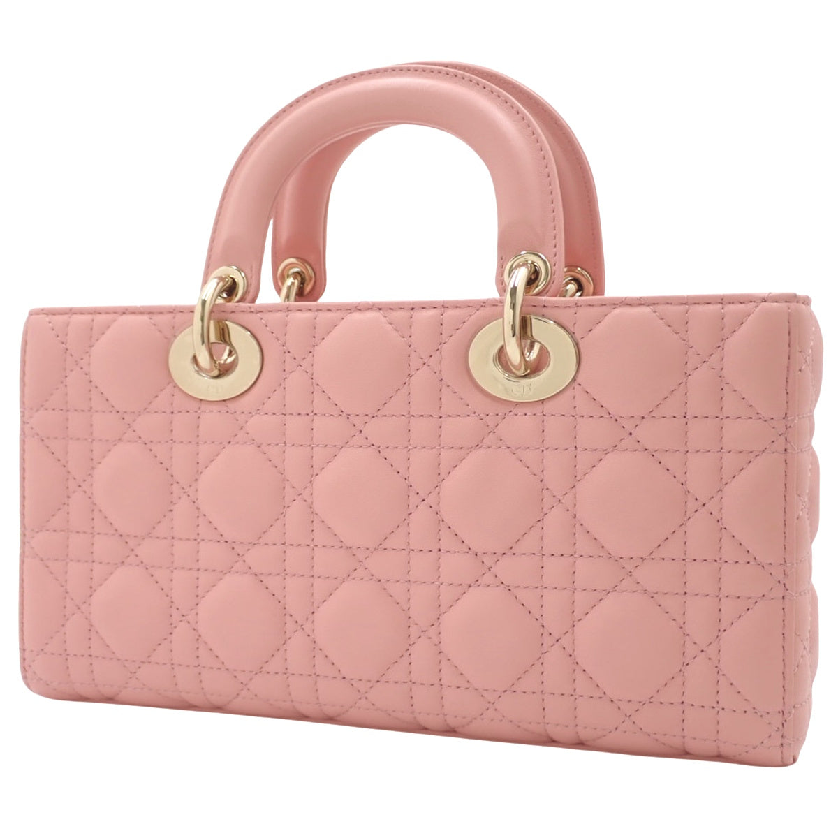 Cannage Lady D-Joy 中号粉色羊皮包