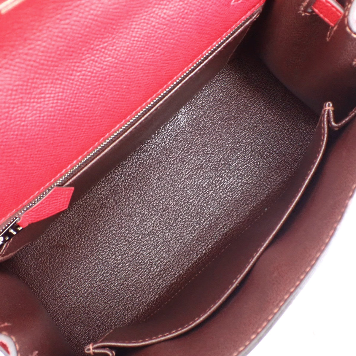 Kelly Verso 25(外缝)Epson Framboise/Rouge 系列银色五金 Z 印章