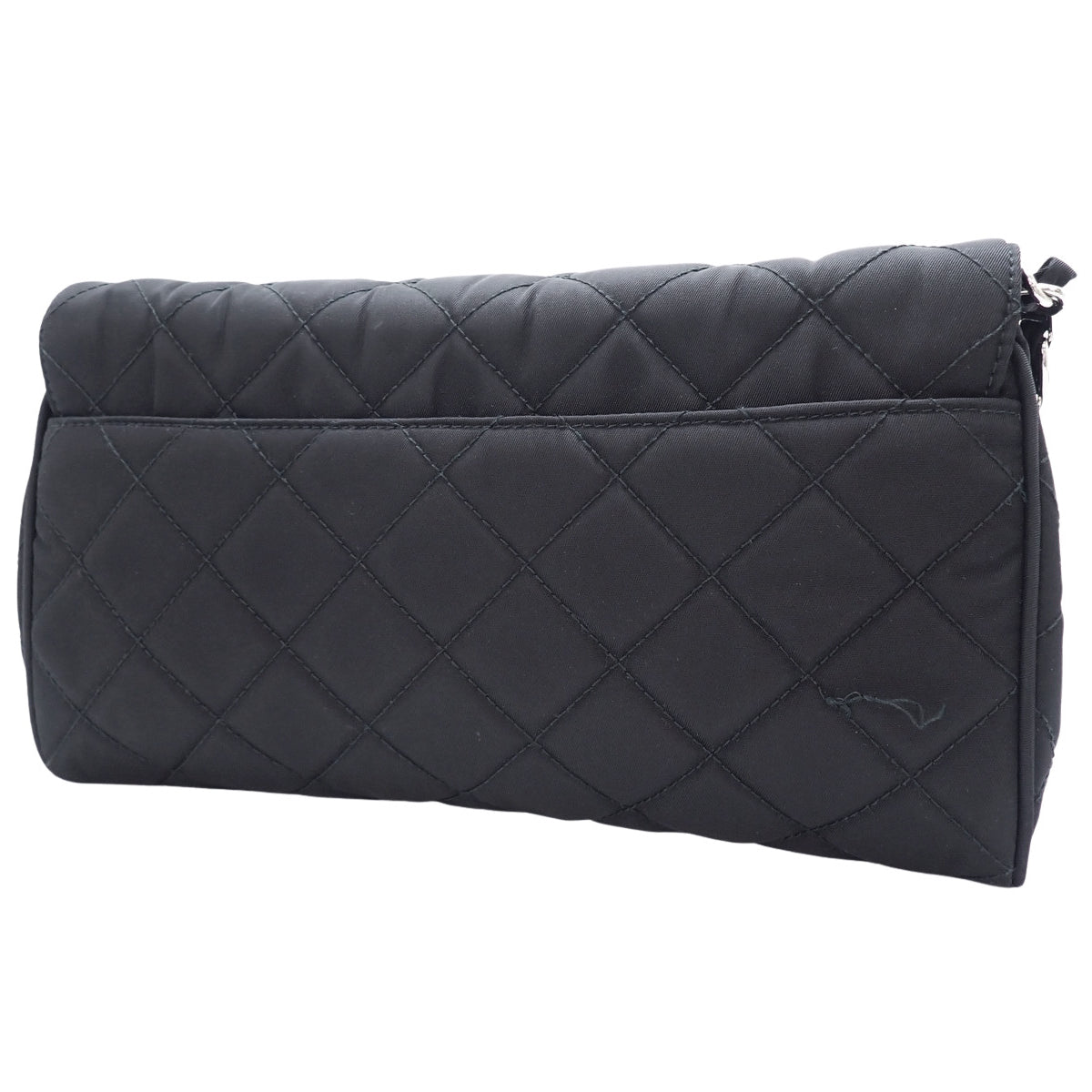 Quilted chain shoulder bag, nylon, TESSUTO IMPUNTU NERO, 1BH584