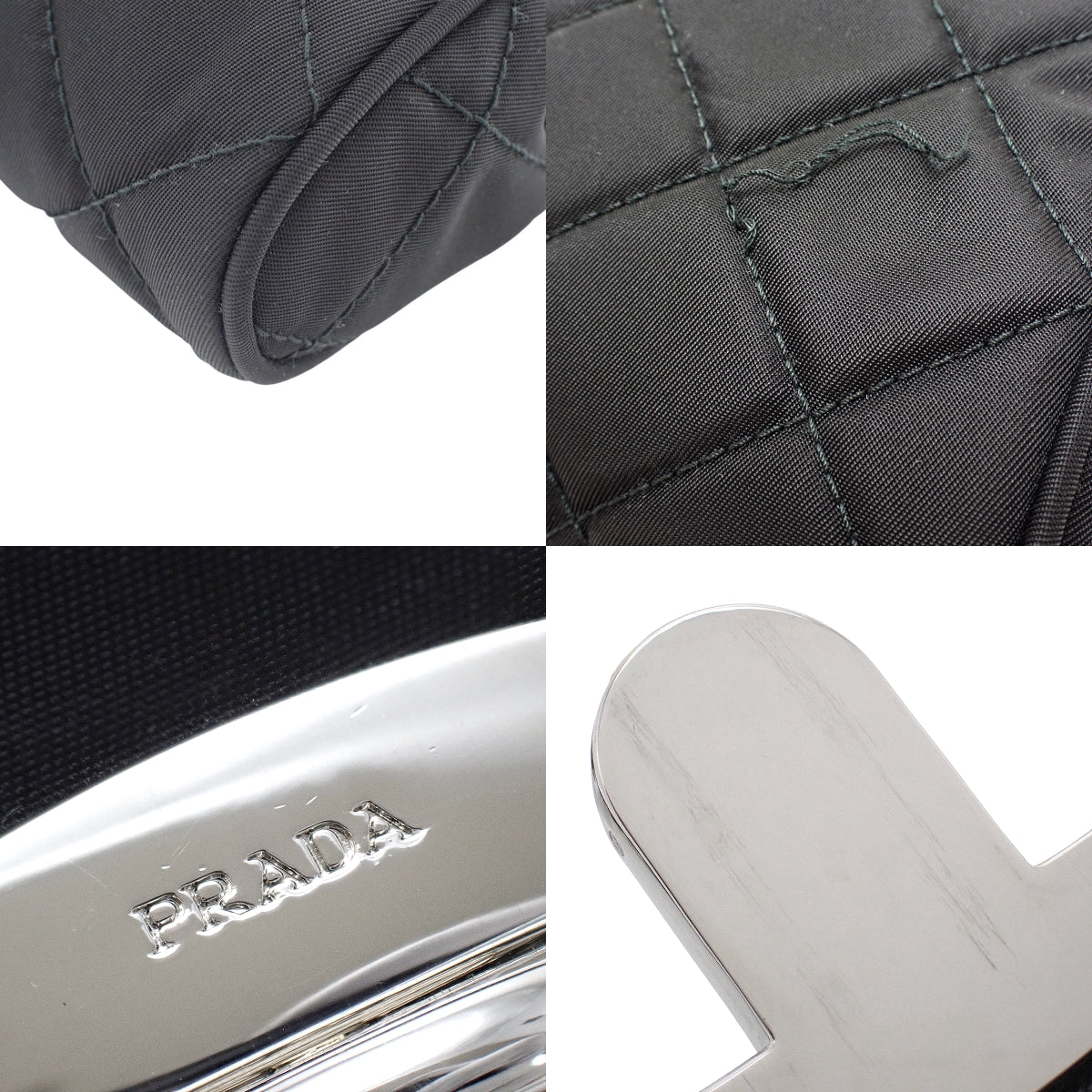 TESSUTO IMPUNTU NERO 尼龙绗缝链条单肩包,1BH584