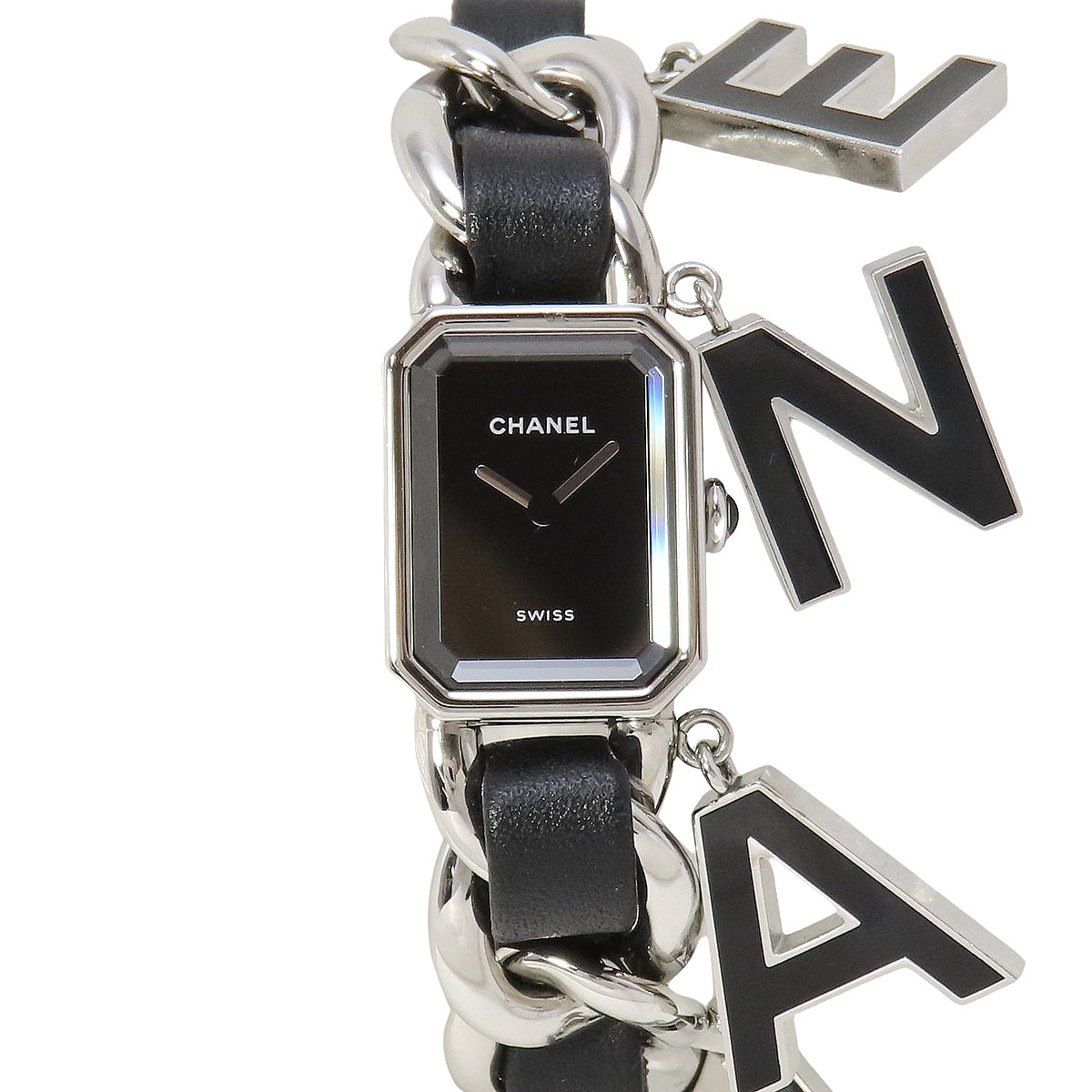 Premiere Wanted de Chanel 22 H7471 SS/Leather Black Quartz Women's