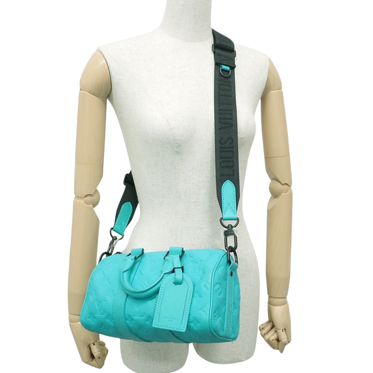 Keepall Bandouliere 25 Monogram Taurillon 绿松石色 M11996