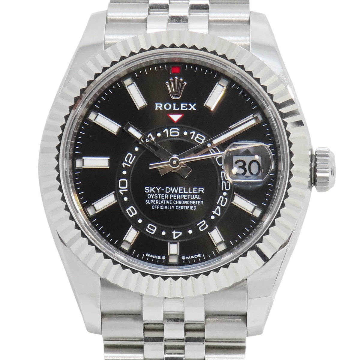 Sky-Dweller 336934 白金/不锈钢随机编号亮黑色自动男士腕表