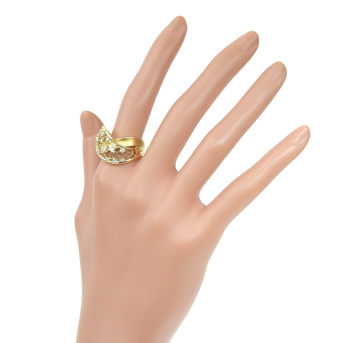 Diamond ring in yellow gold K18YG