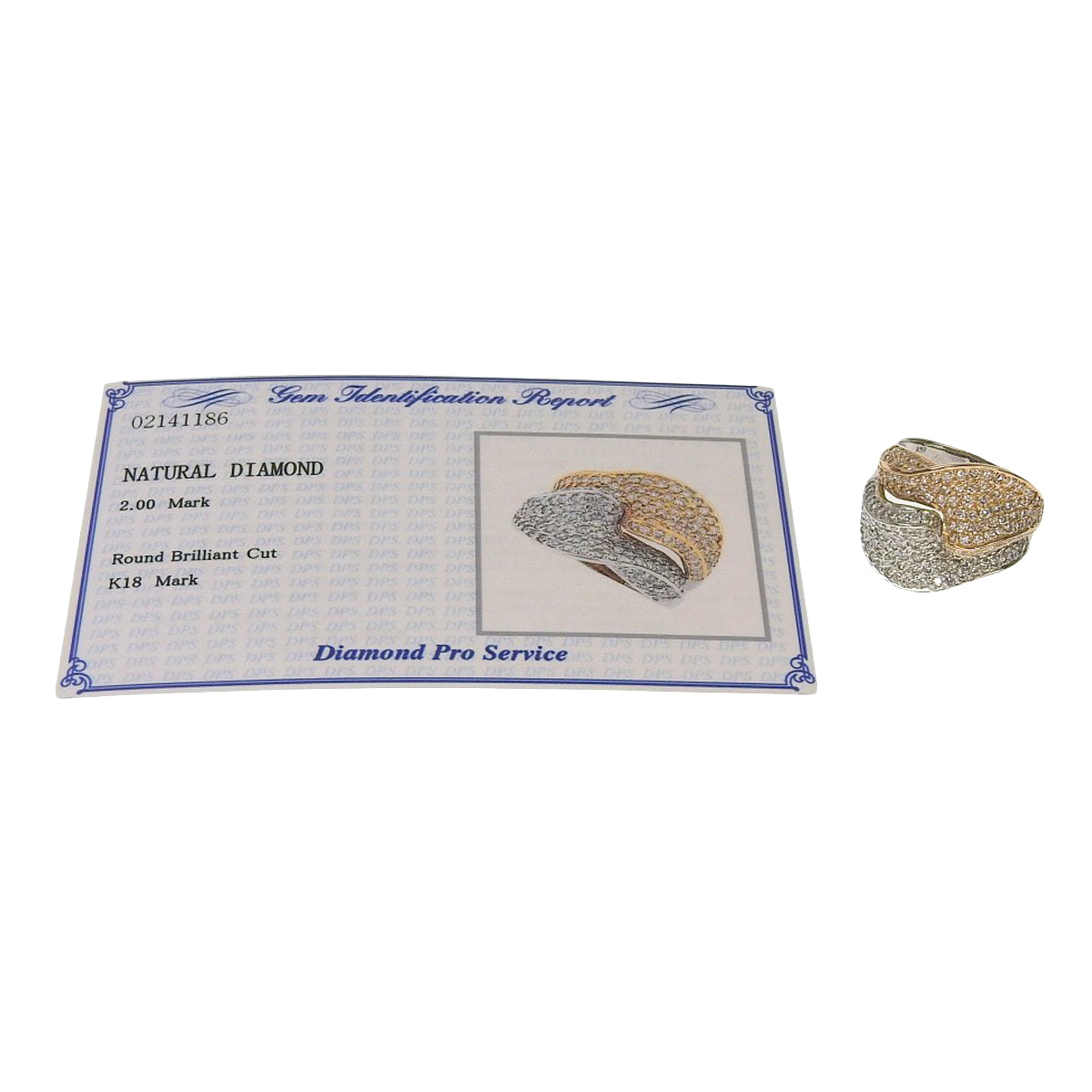 Diamond ring D2.00 Pink gold K18PG White gold K18WG