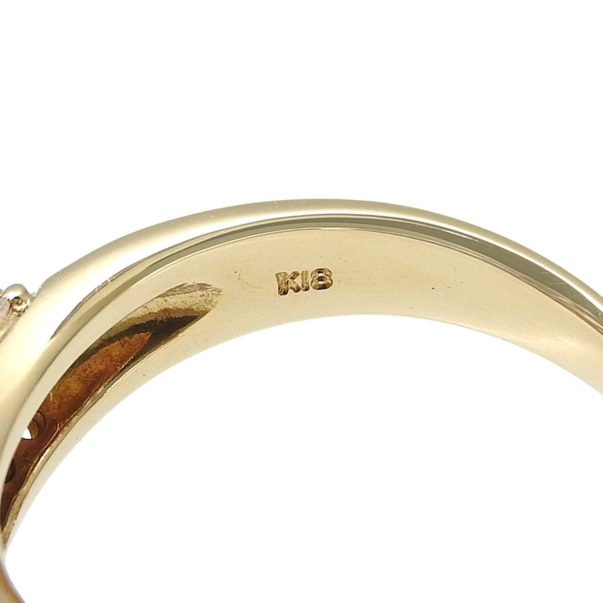 Half pave diamond and ruby ring, D0.66/R0.15, 18K yellow gold, size 12 (52), 5.0g