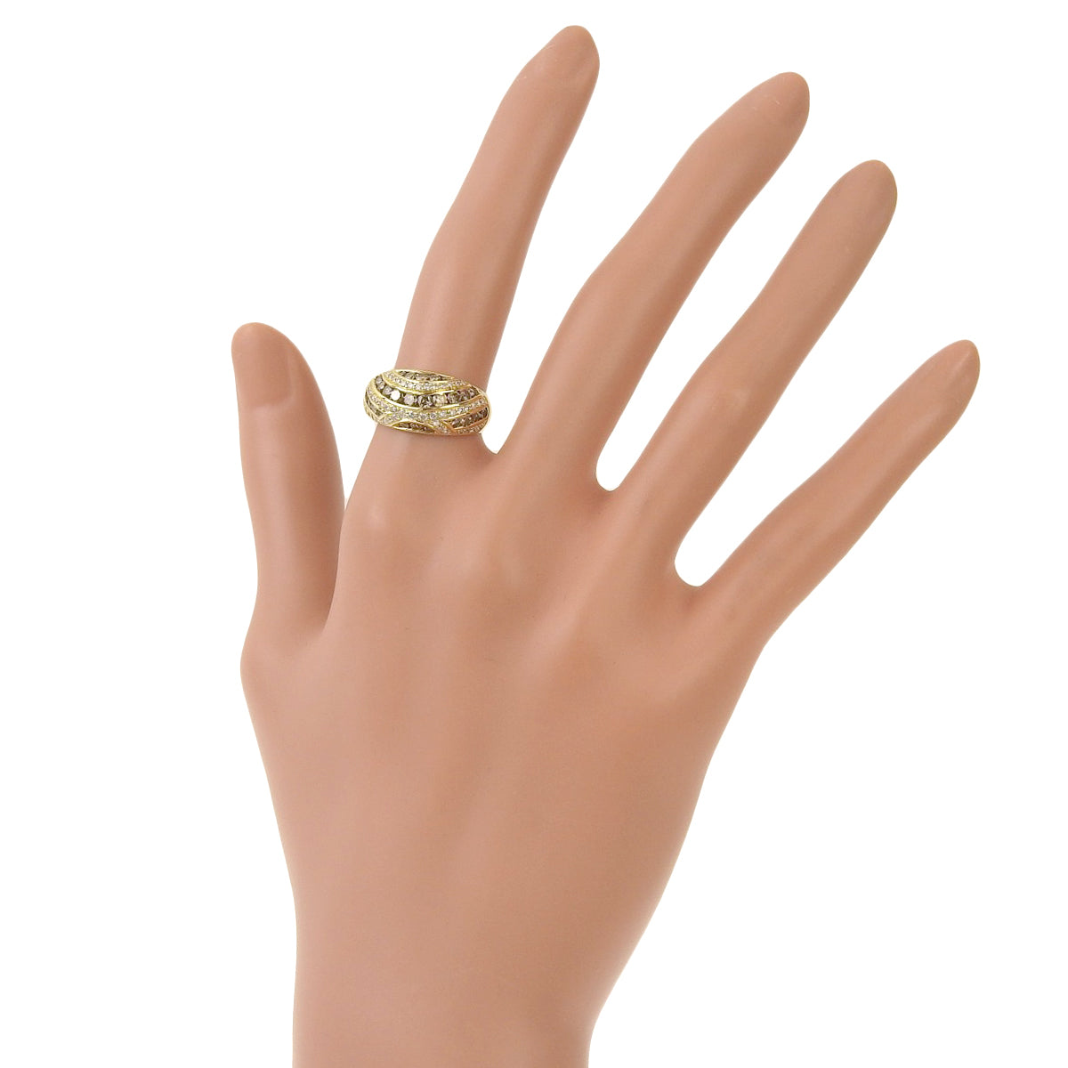 Brown diamond ring in 18K yellow gold