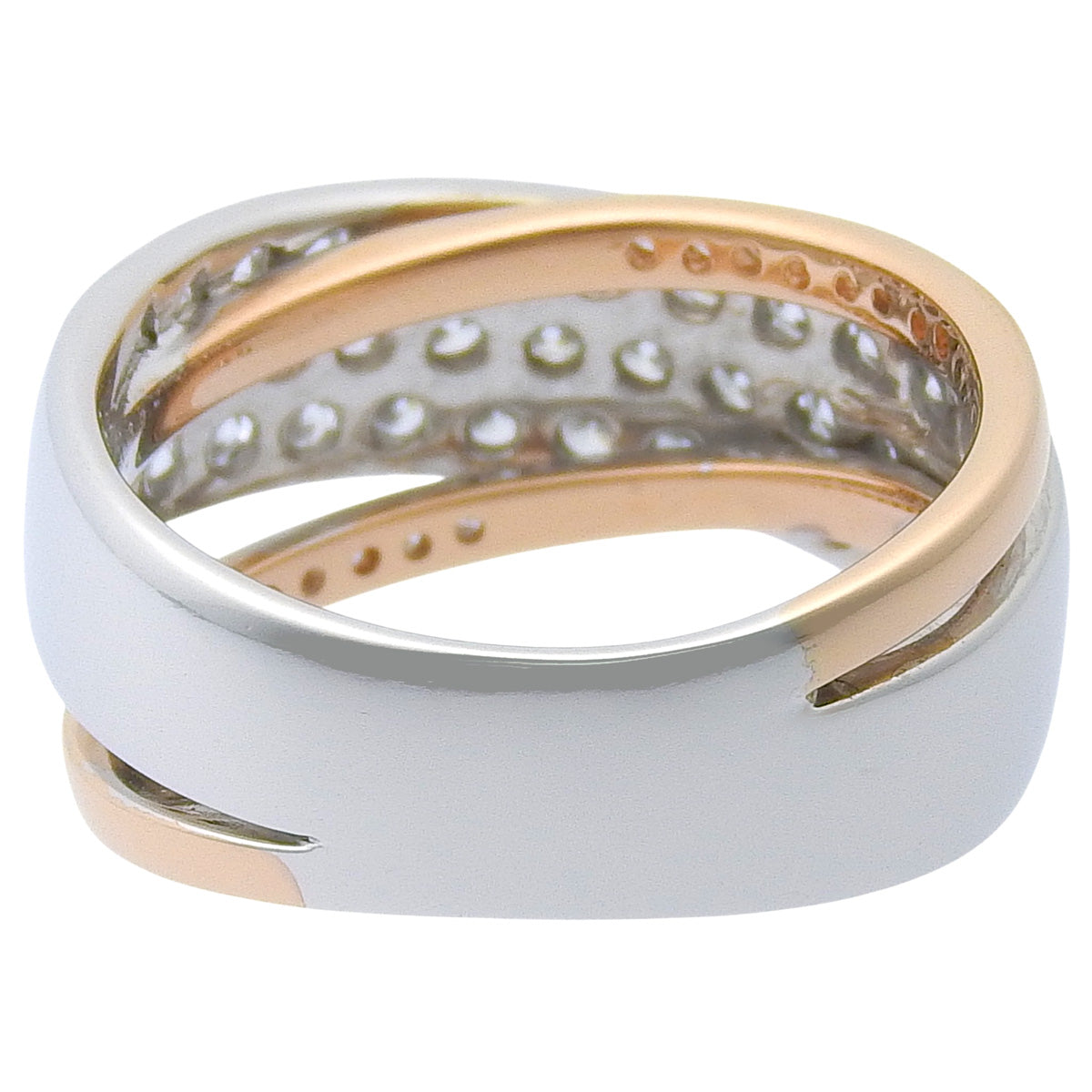 Pave Diamond Ring D1.68 White Gold K18WG Pink Gold K18PG 8.6g