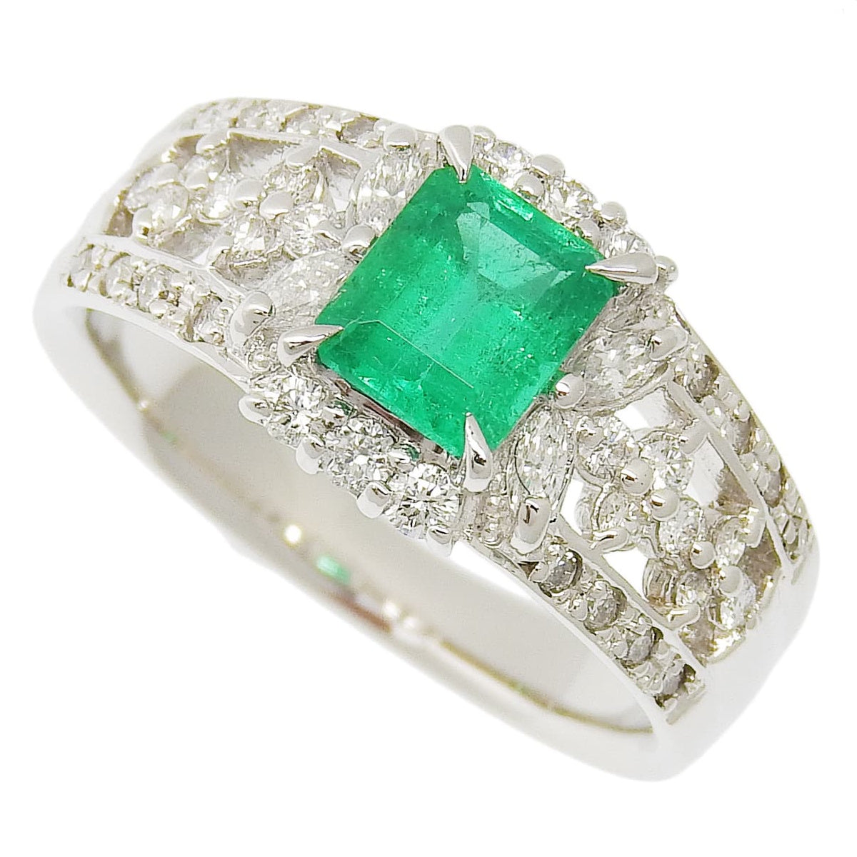 Emerald ring E0.83/D0.50 Platinum Pt900