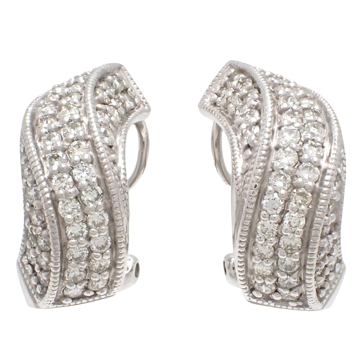 Diamond earrings D0.50, 0.50 White gold K18WG 7.9g