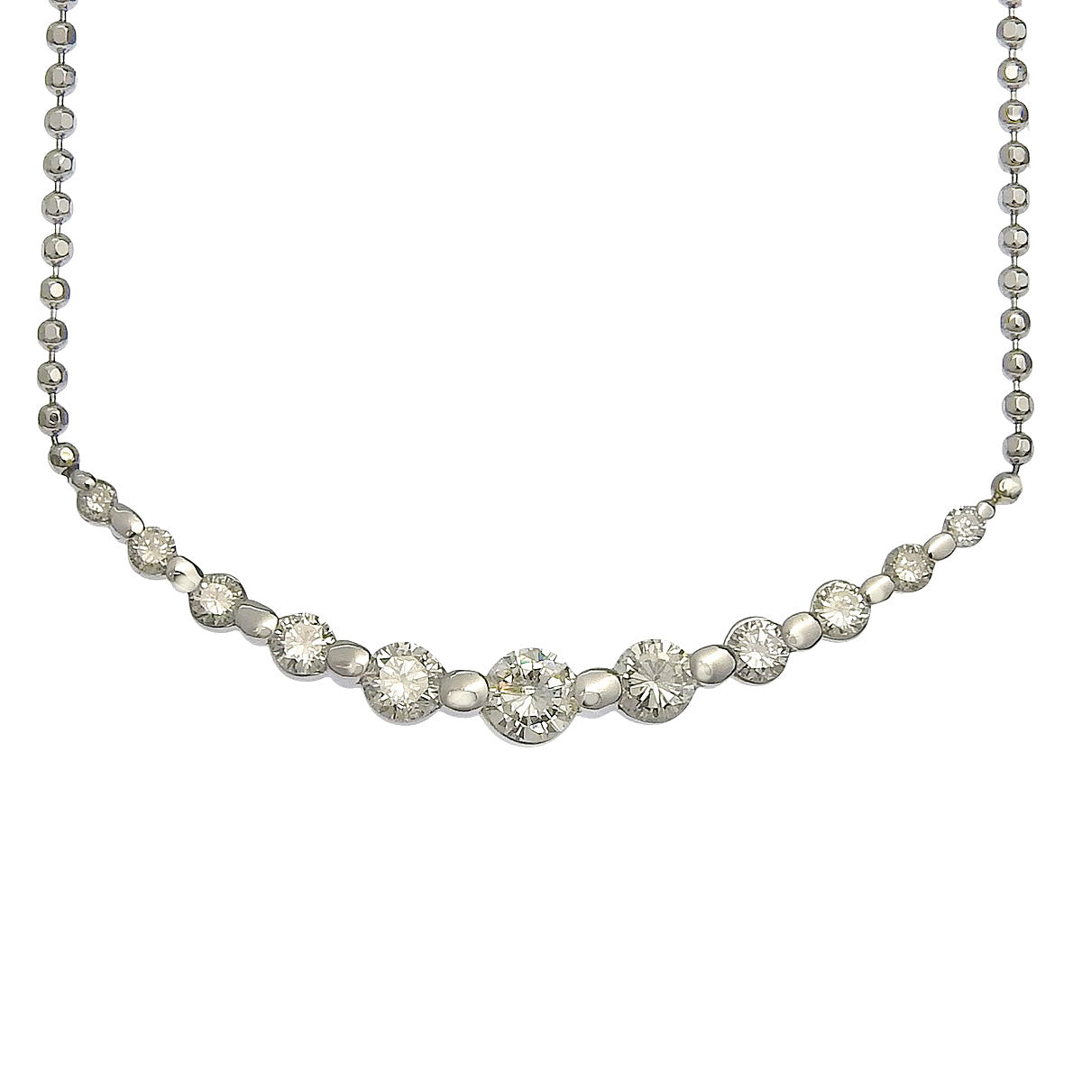 Diamond necklace D1.00 Pt900 Pt850 7.0g