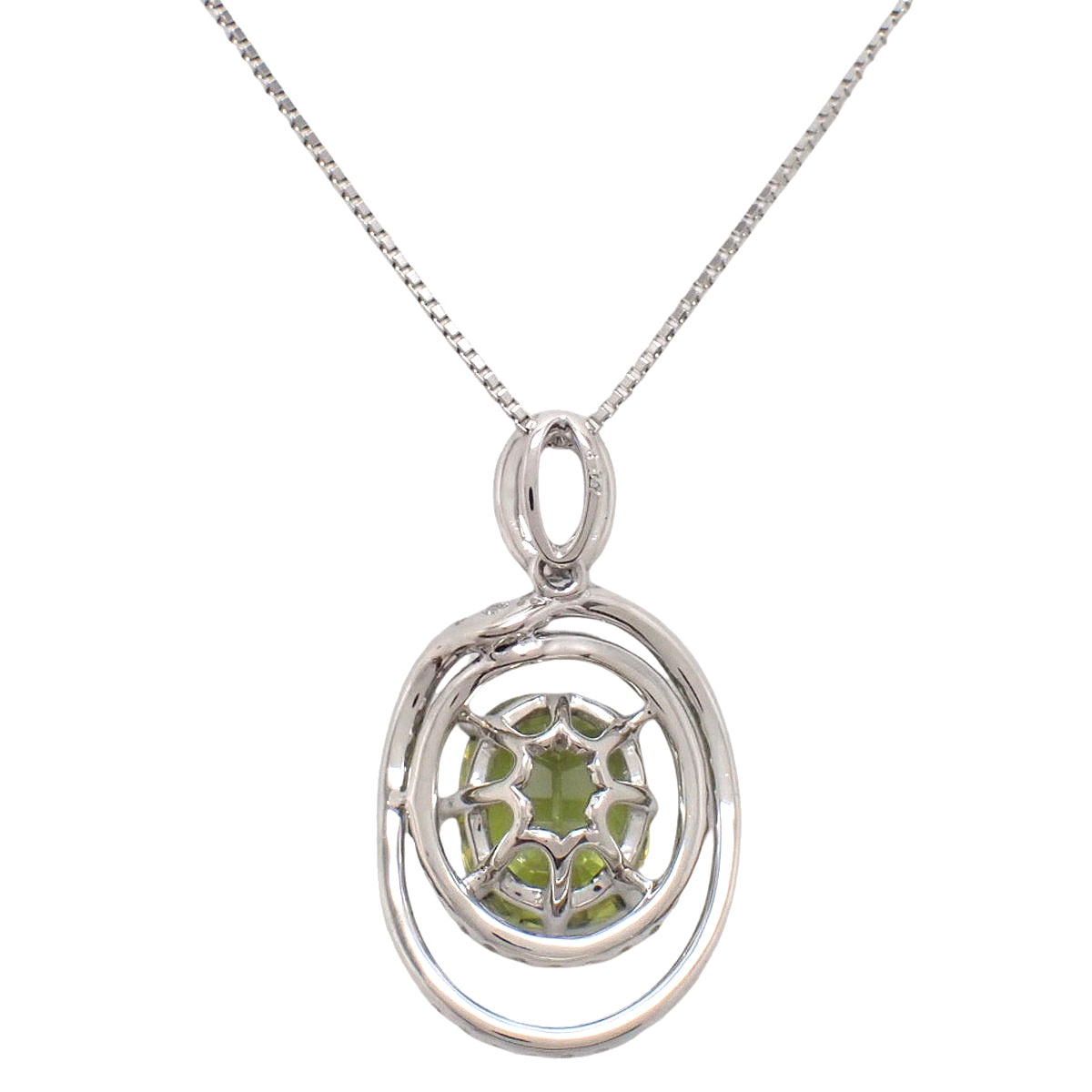 Sphene and Diamond Necklace SP3.77/D0.62 Platinum Pt850 Pt900 7.4g