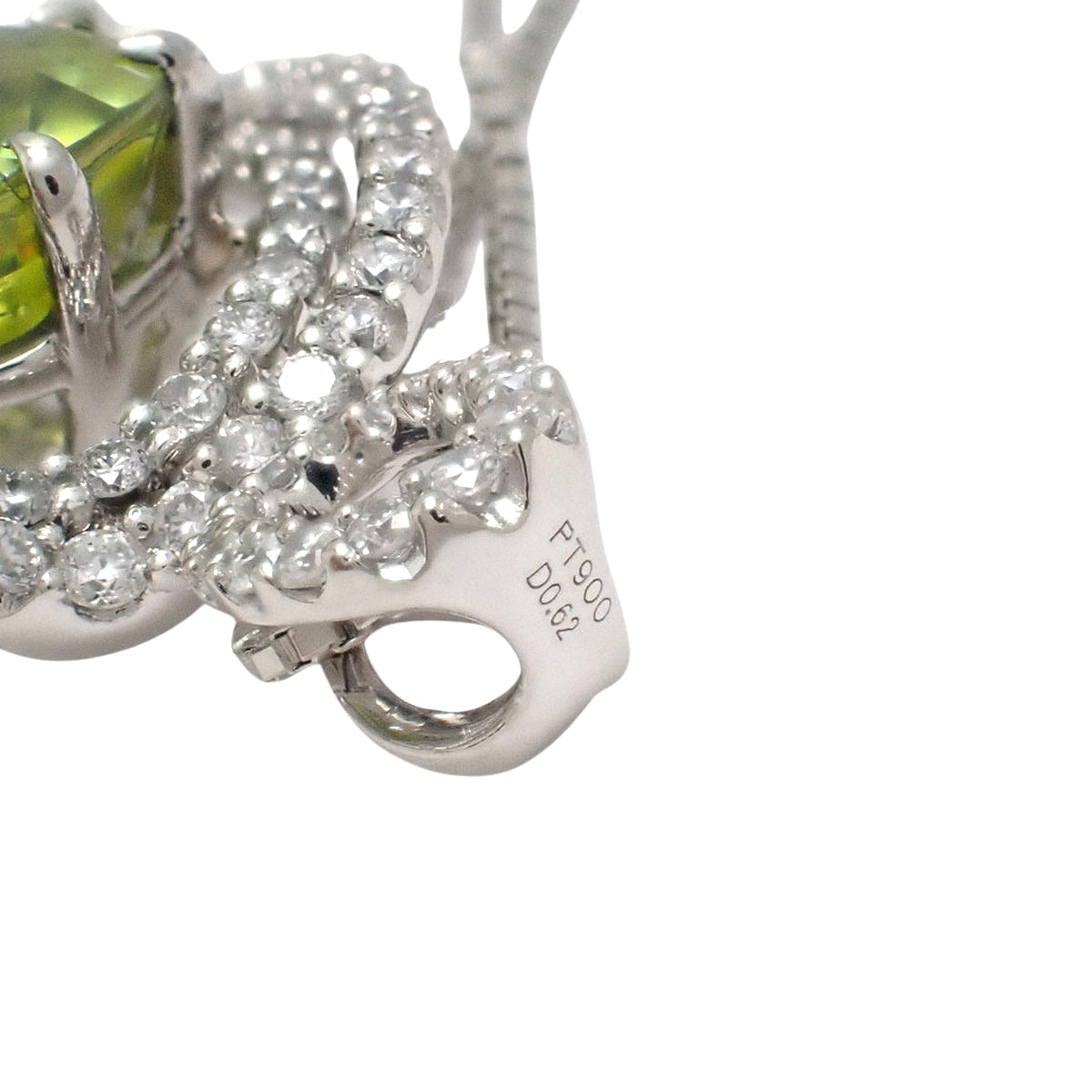 Sphene and Diamond Necklace SP3.77/D0.62 Platinum Pt850 Pt900 7.4g