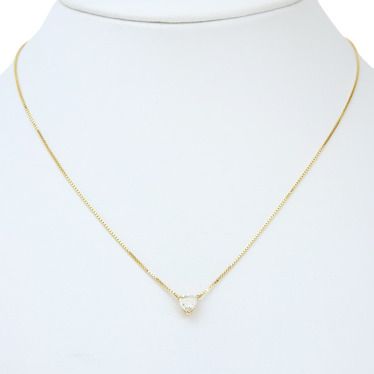 ダイヤモンド ハートシェイプ ネックレス イエローゴールド K18YG
