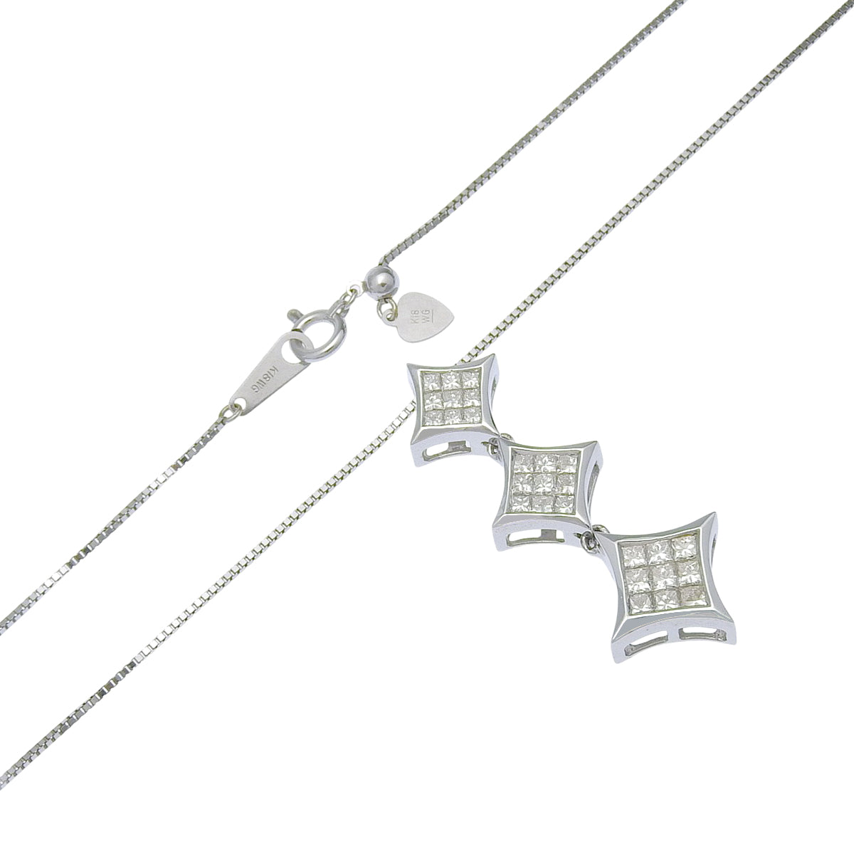 Diamond necklace in white gold K18WG