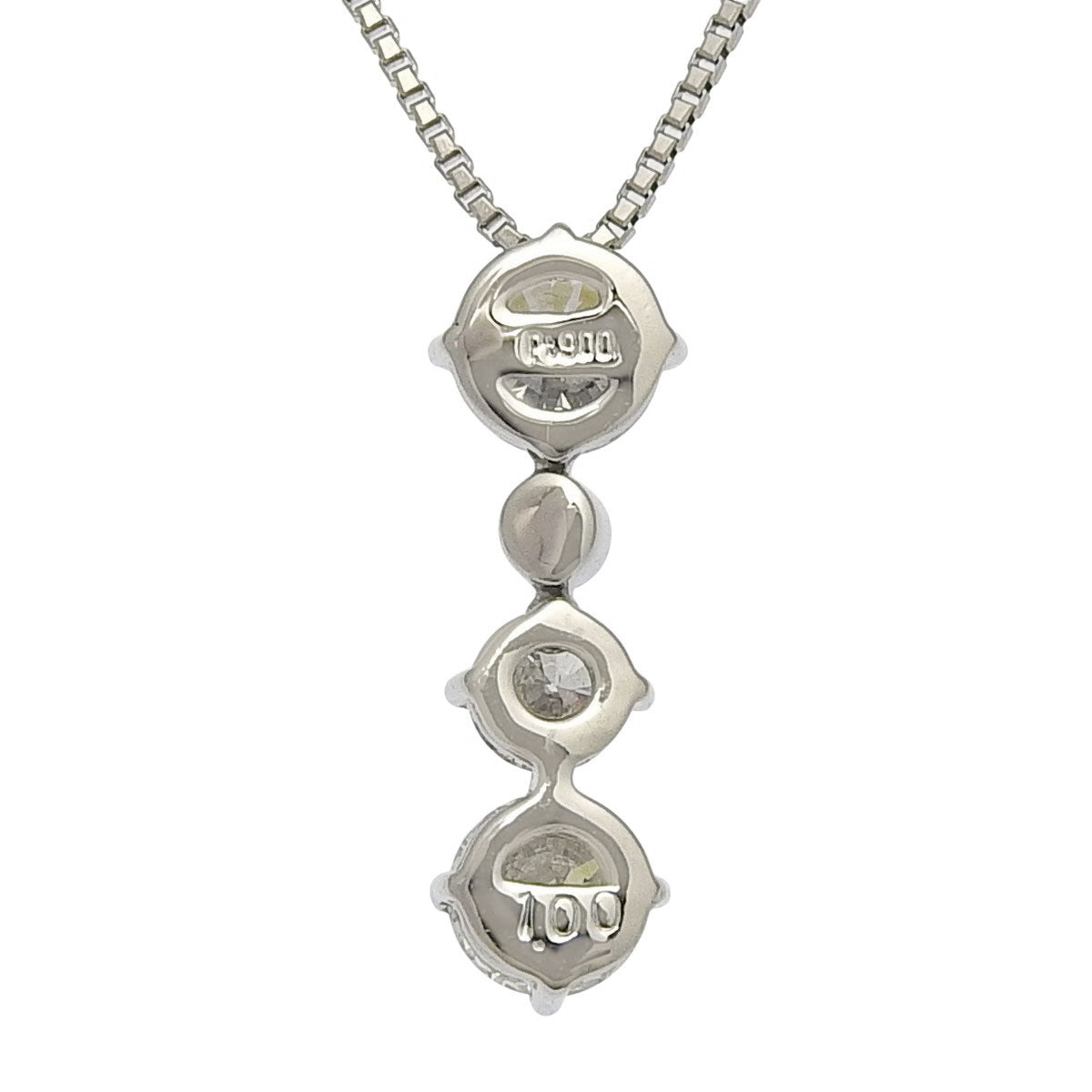 3PD Diamond Necklace D1.00 Platinum Pt900 Platinum Pt850 4.8g