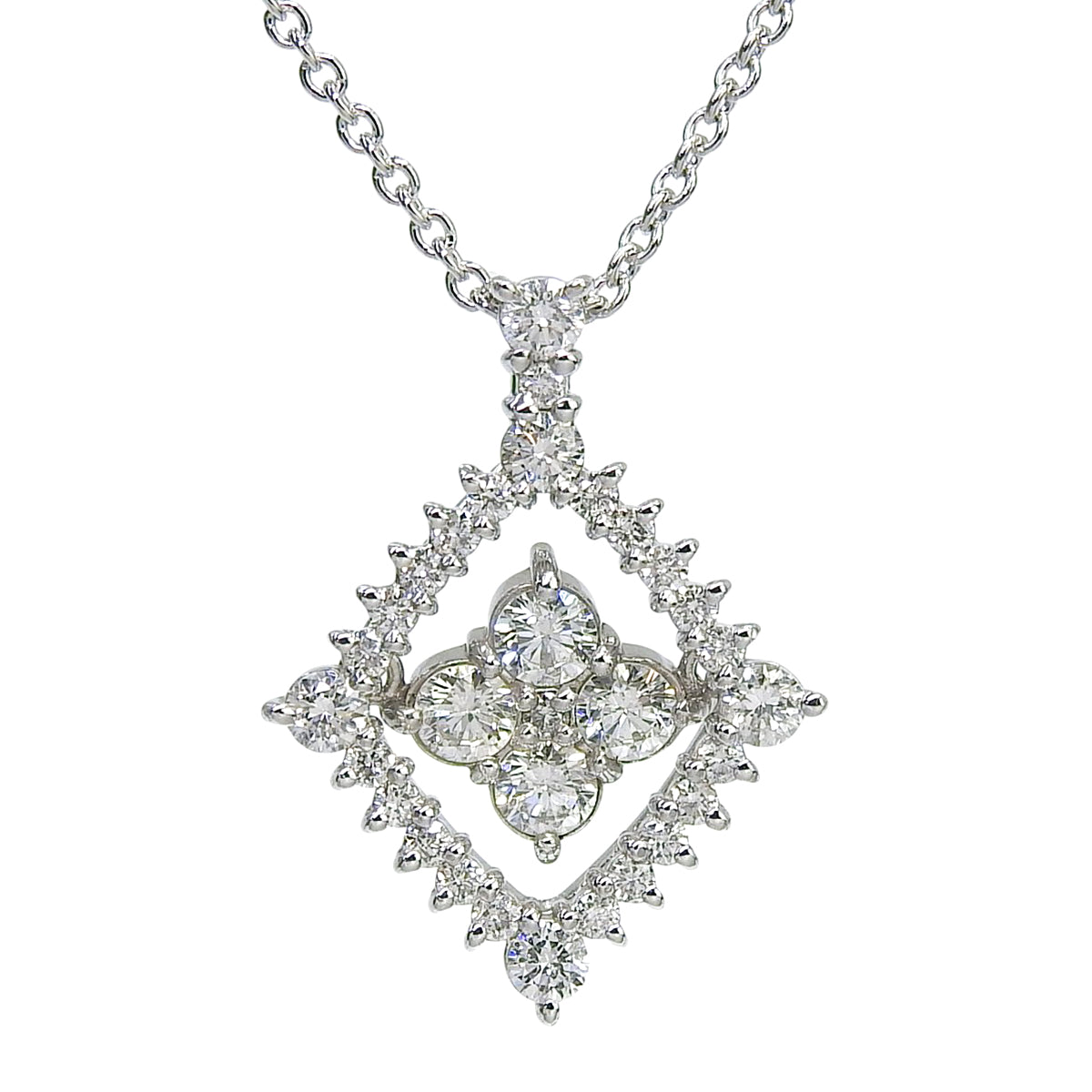 Diamond necklace D0.50 white gold K18WG 3.8g