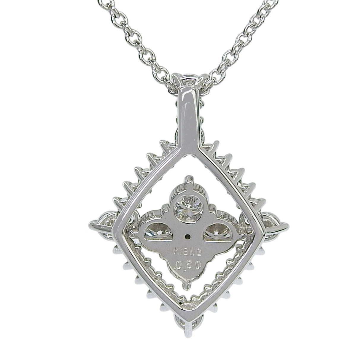 Diamond necklace D0.50 white gold K18WG 3.8g