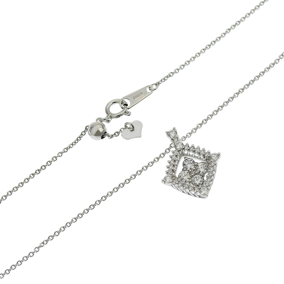 ダイヤモンド ネックレス D0.50 ホワイトゴールド K18WG 3.8g