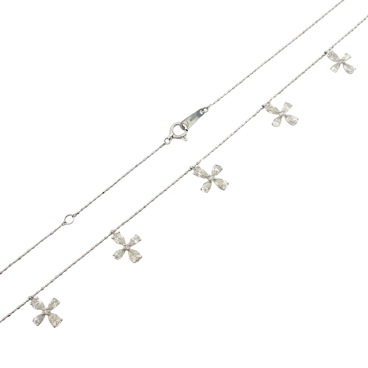 Diamond Cross Motif Necklace D1.60 Platinum Pt850 Pt900 3.4g