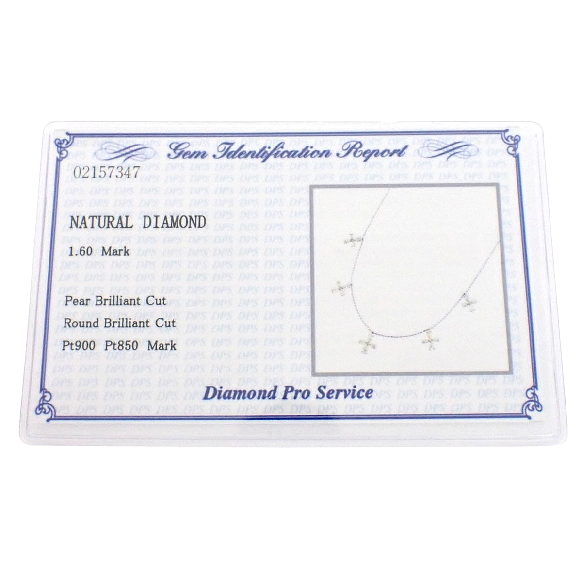 ダイヤモンド クロスモチーフ ネックレス D1.60 プラチナ Pt850 Pt900 3.4g