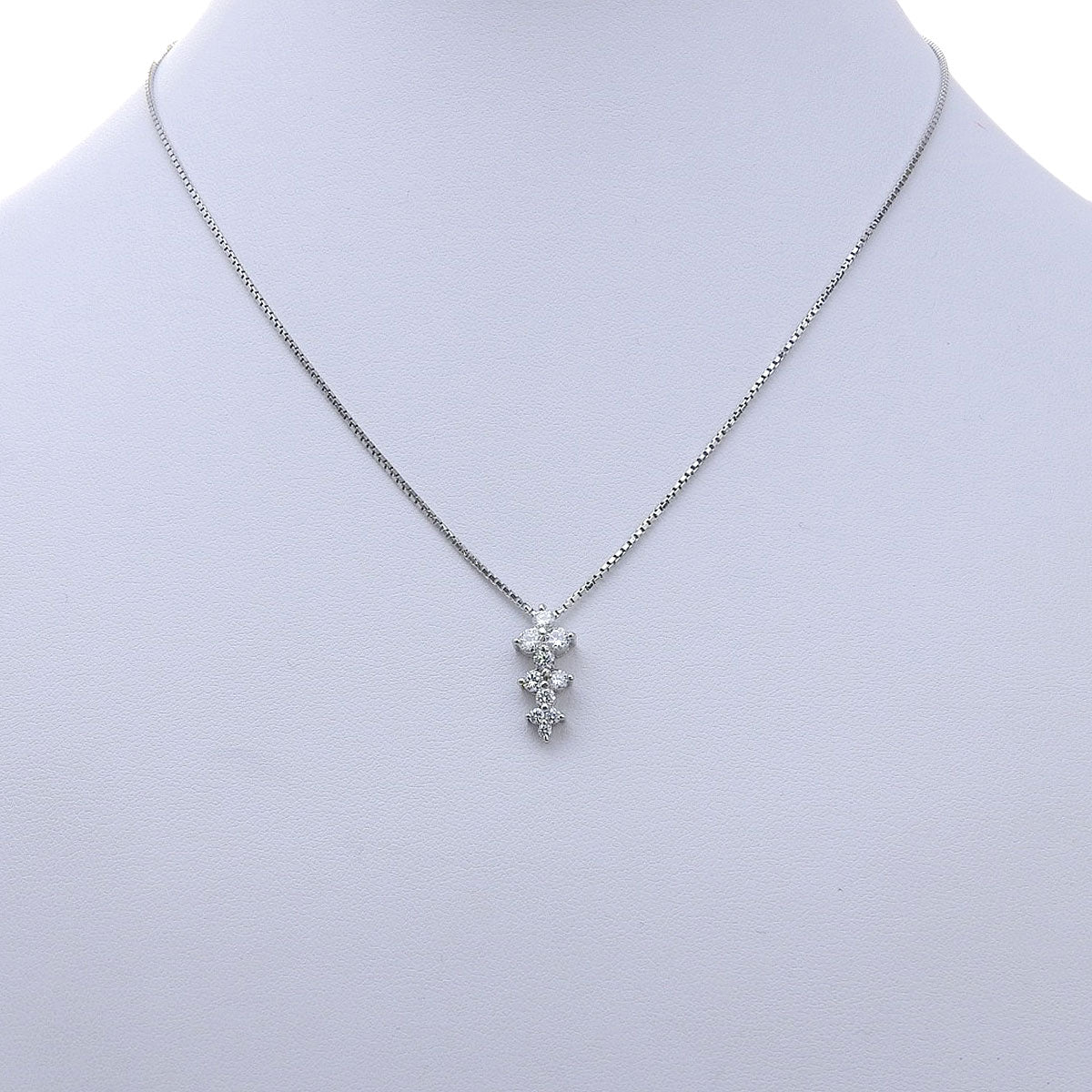 Diamond necklace D0.588 Platinum Pt900 Platinum Pt850 5.7g